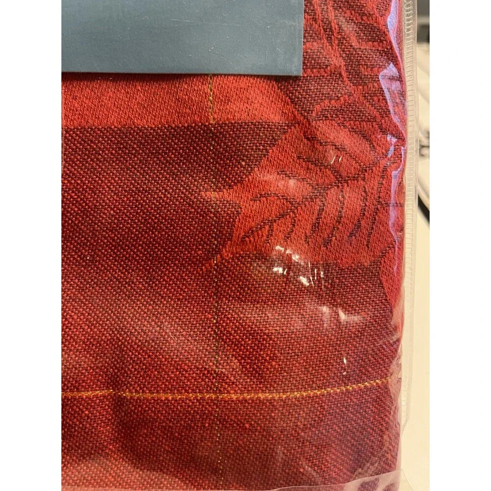 Cottage Classic Linens Poinsettia Square Jacquard 60” Round Red Tablecloth